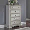 Abbey Park Antique White 5 Drawer Chest