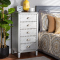 The Gray Barn Blackjack French Industrial Silver Metal 5 Drawer Accent Chest