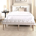 The Gray Barn Blasted Rock Natural Beige Tufted Bench
