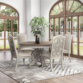 The Gray Barn Brook House Farmhouse White 5 Piece Round Dining Set
