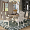 The Gray Barn Brook House Farmhouse White 7 Piece Round Dining Set