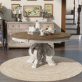 Calum Farmhouse Antique White Round Dining Table By Foa