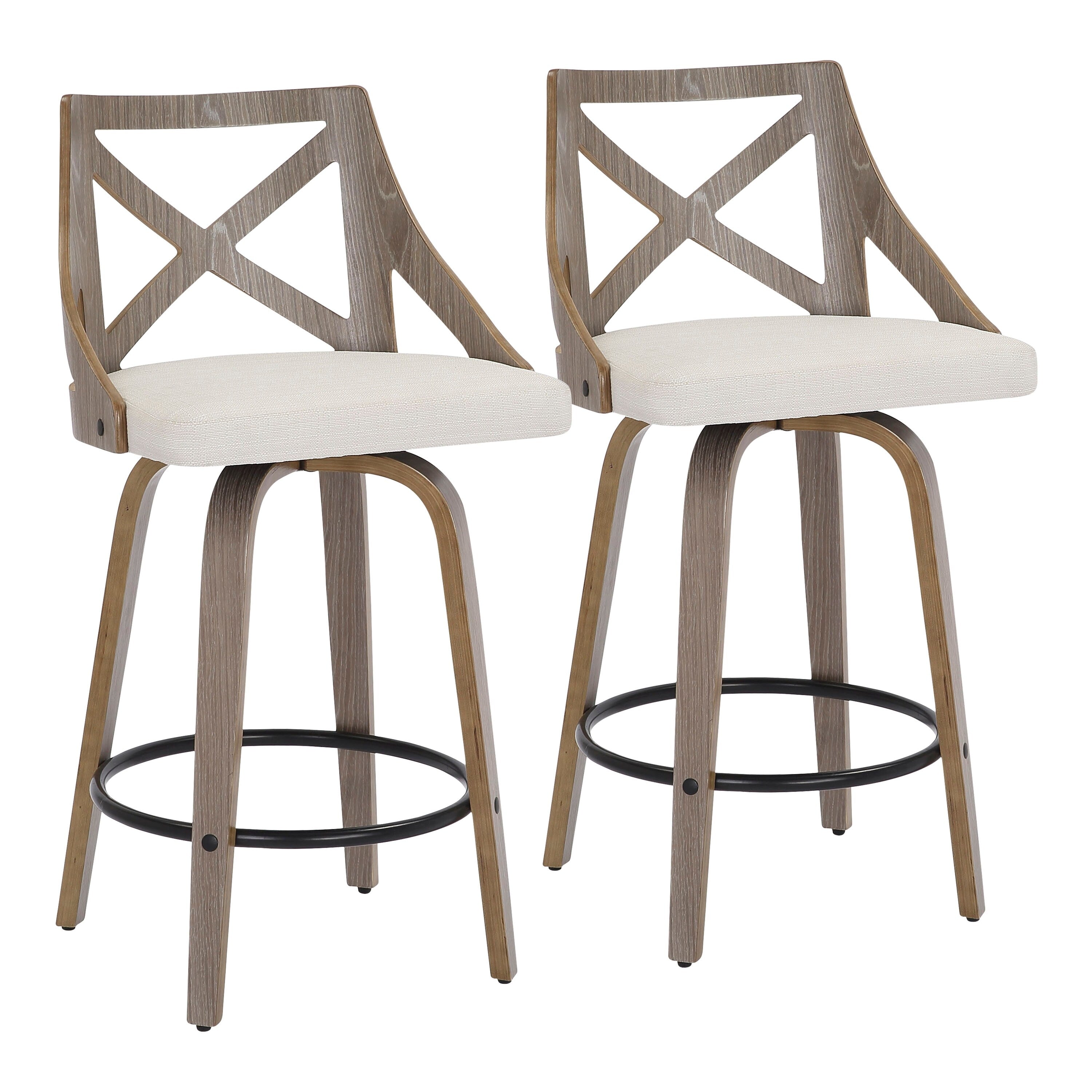 The Gray Barn Charlotte Counter Stool With White Washed Wood Set Of 2