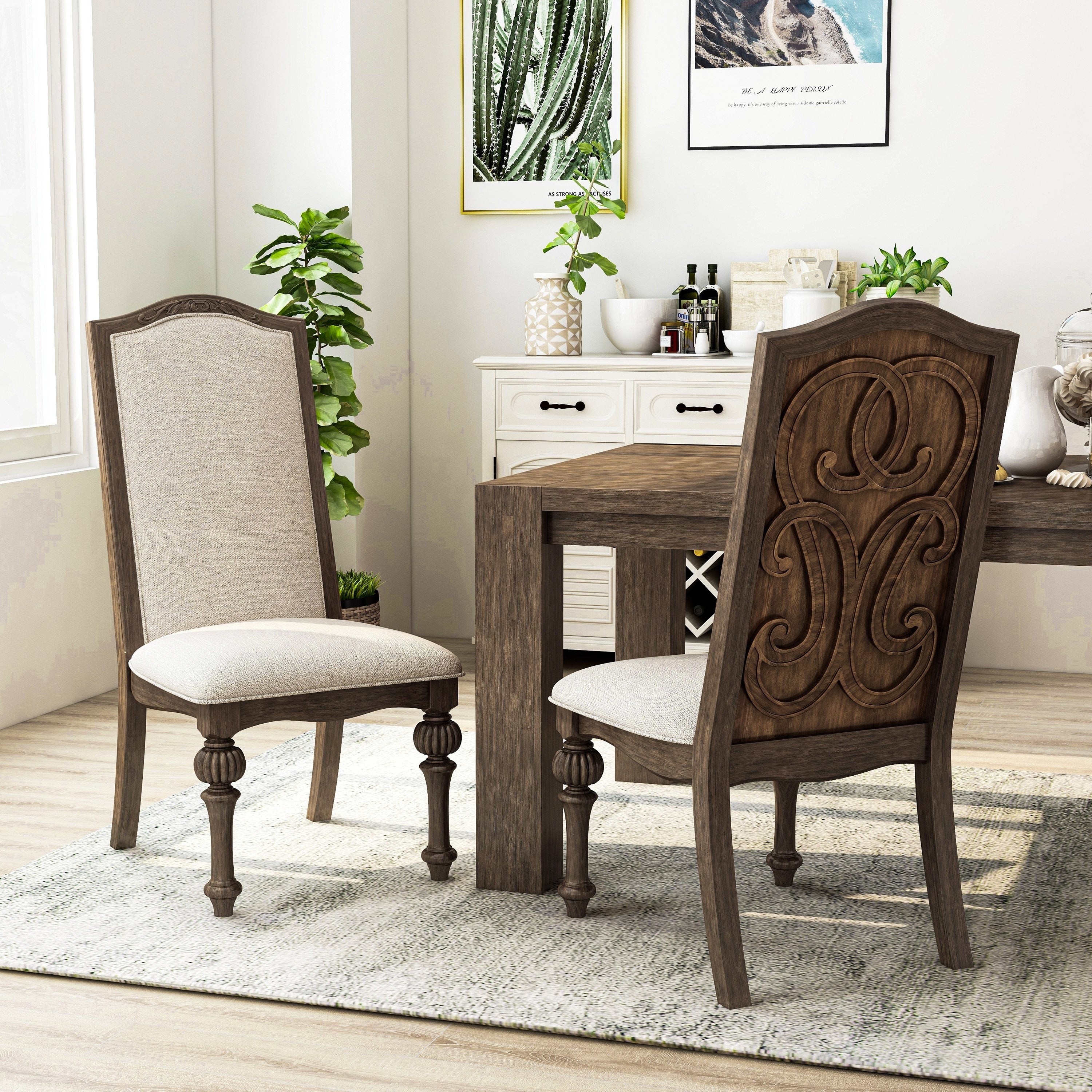The Gray Barn Cornerways Rustic Ivory Fabric Side Chairs Set Of 2