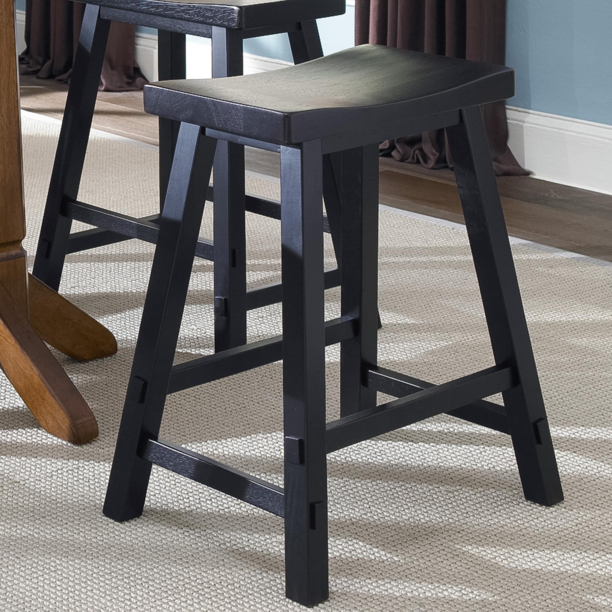 The Gray Barn Fox Grove Black Sawhorse Barstool