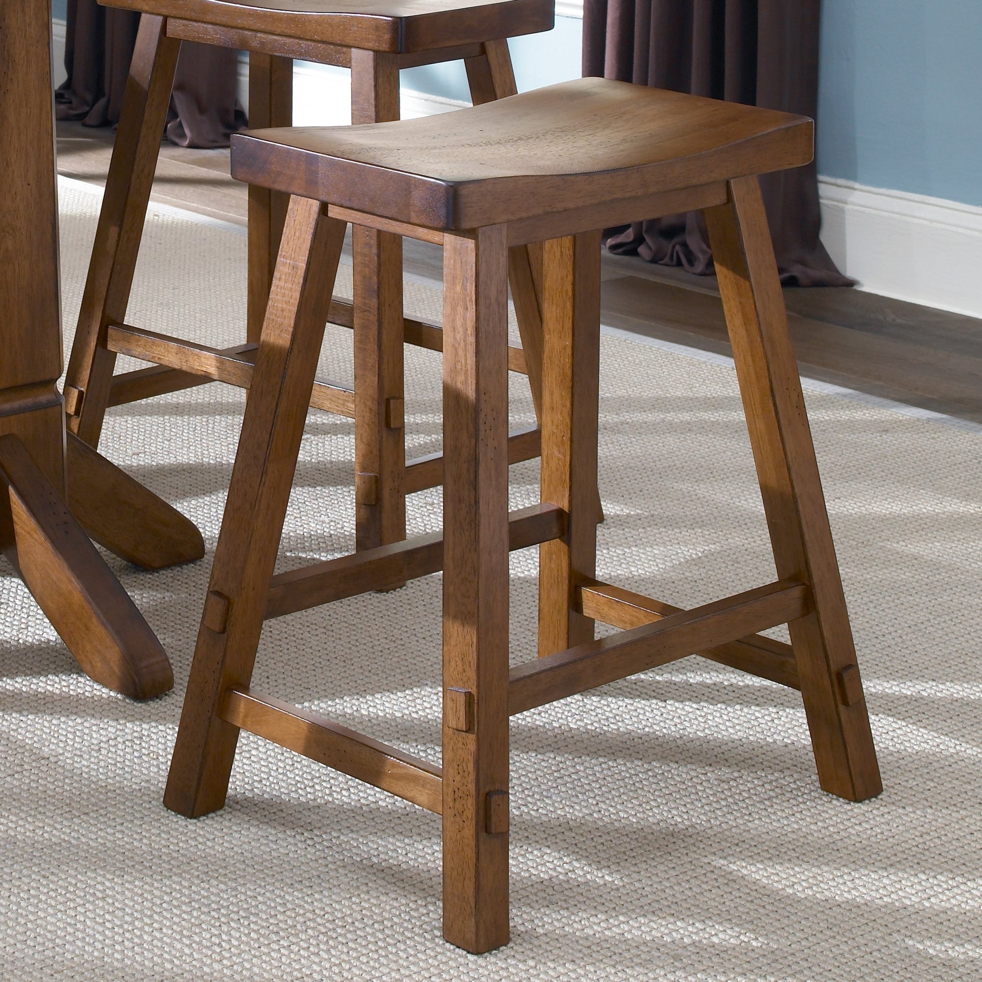 The Gray Barn Vermejo Tobacco Sawhorse Barstool