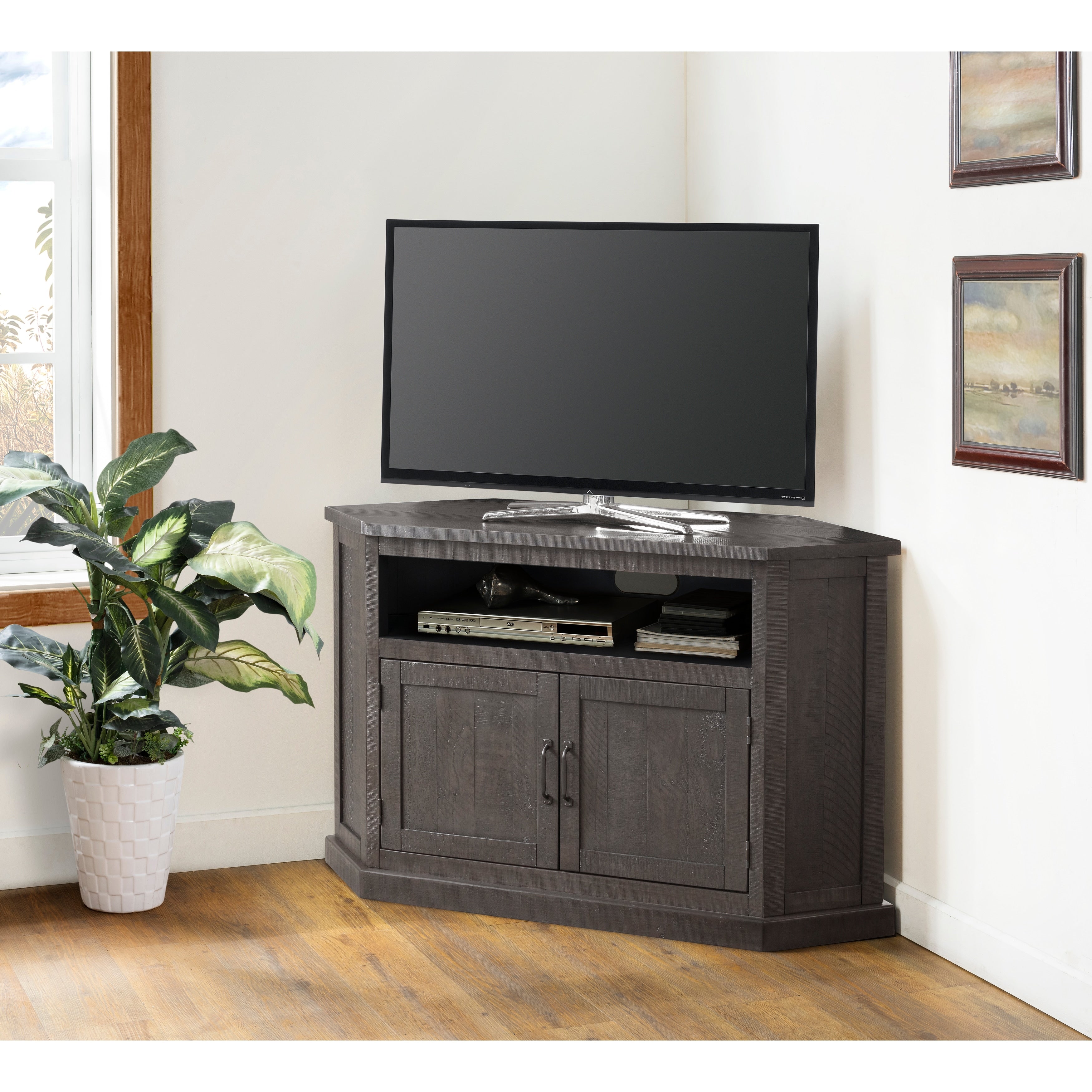 Martin Svensson Home Rustic Collection 50 Solid Wood Corner Tv Stand