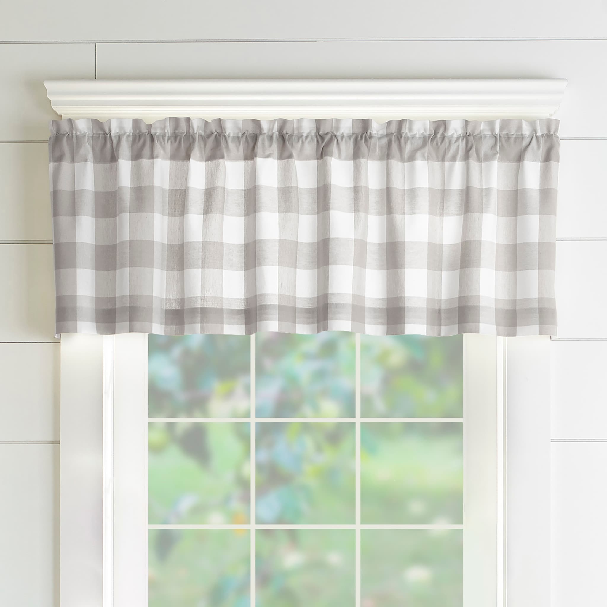 The Gray Barn Emily Gulch Buffalo Check Kitchen Window Valance