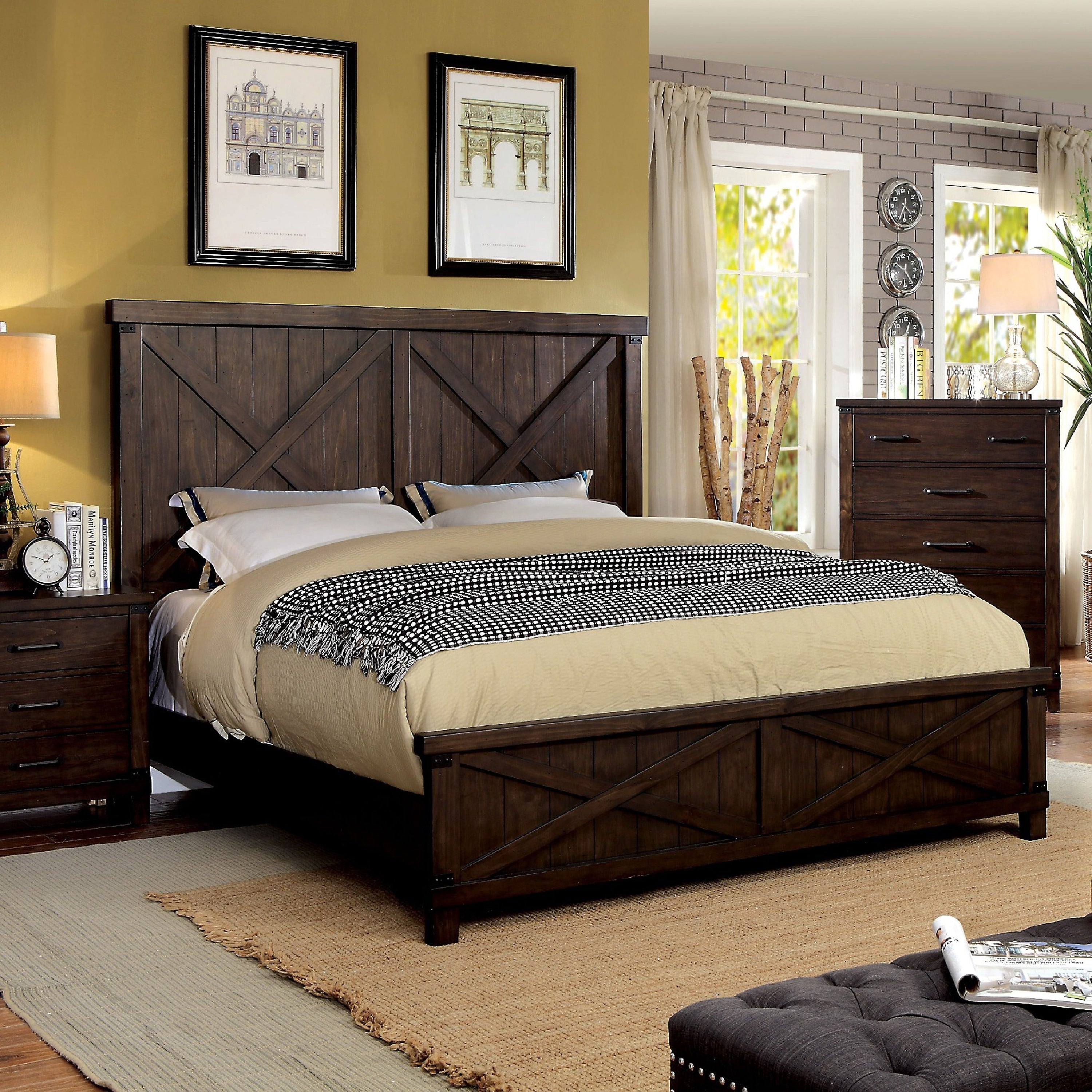 The Gray Barn Epona Rustic Farmhouse Dark Walnut Bed