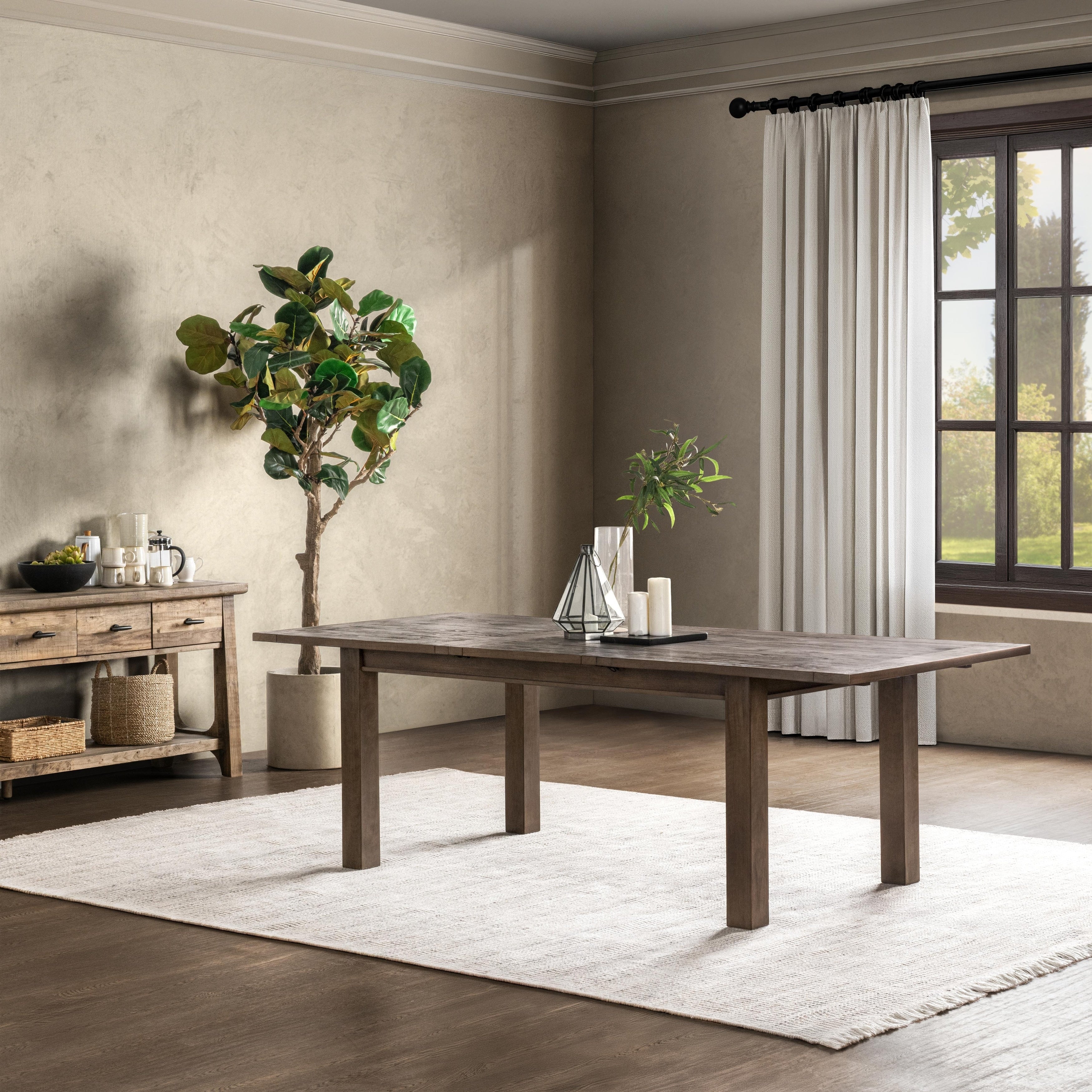 The Gray Barn Fairview Driftwood Reclaimed Pine 94 Inch Extension Dining Table