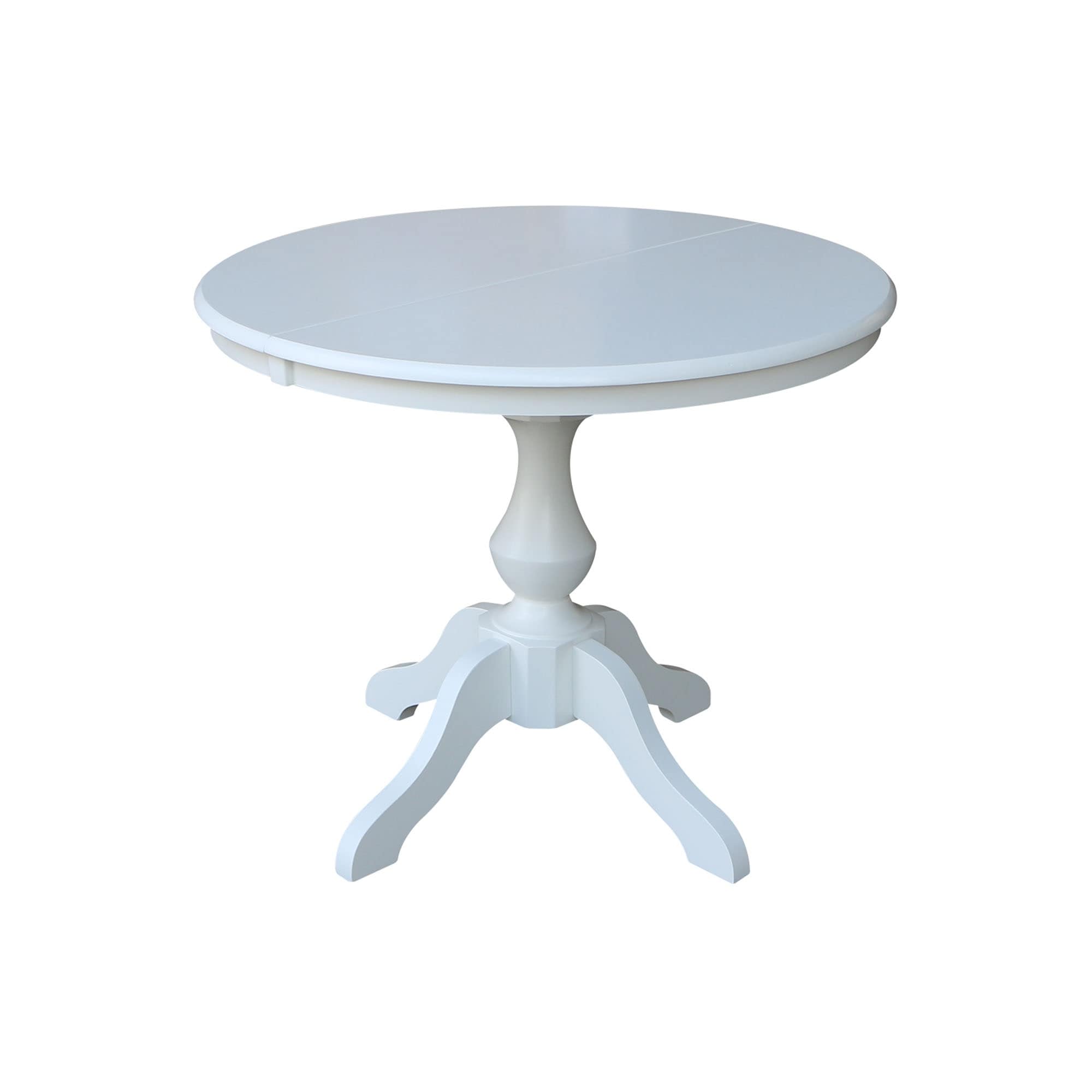36 Round Top Pedestal Table With 12 Leaf Unfinished