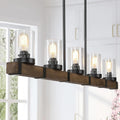 The Gray Barn Willow Valley Farmhouse Chandelier With Distressed Wood Kitchen Island Light