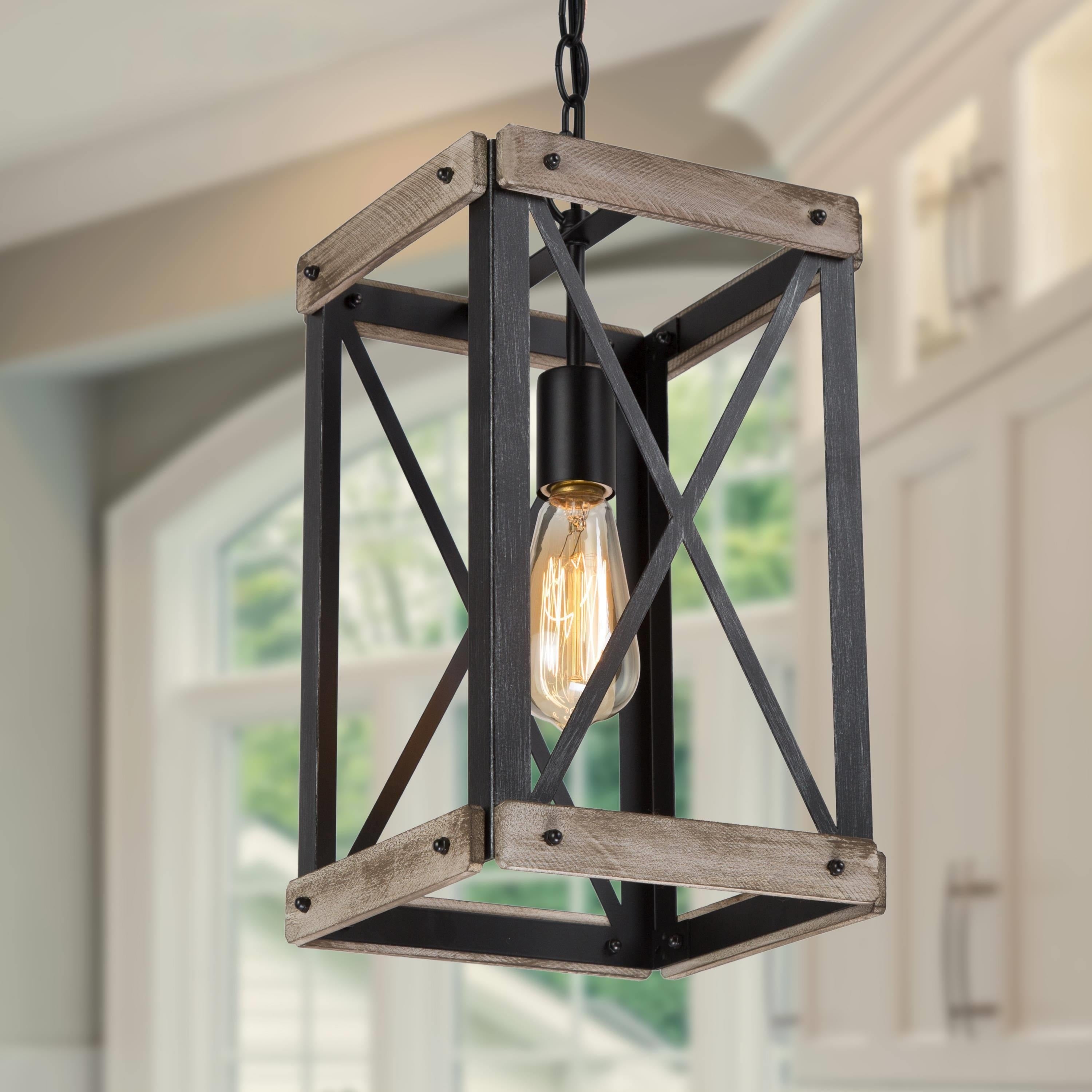 The Gray Barn Greene Country Cage Pendant Lights Wood Bond Chandelier Island Lighting