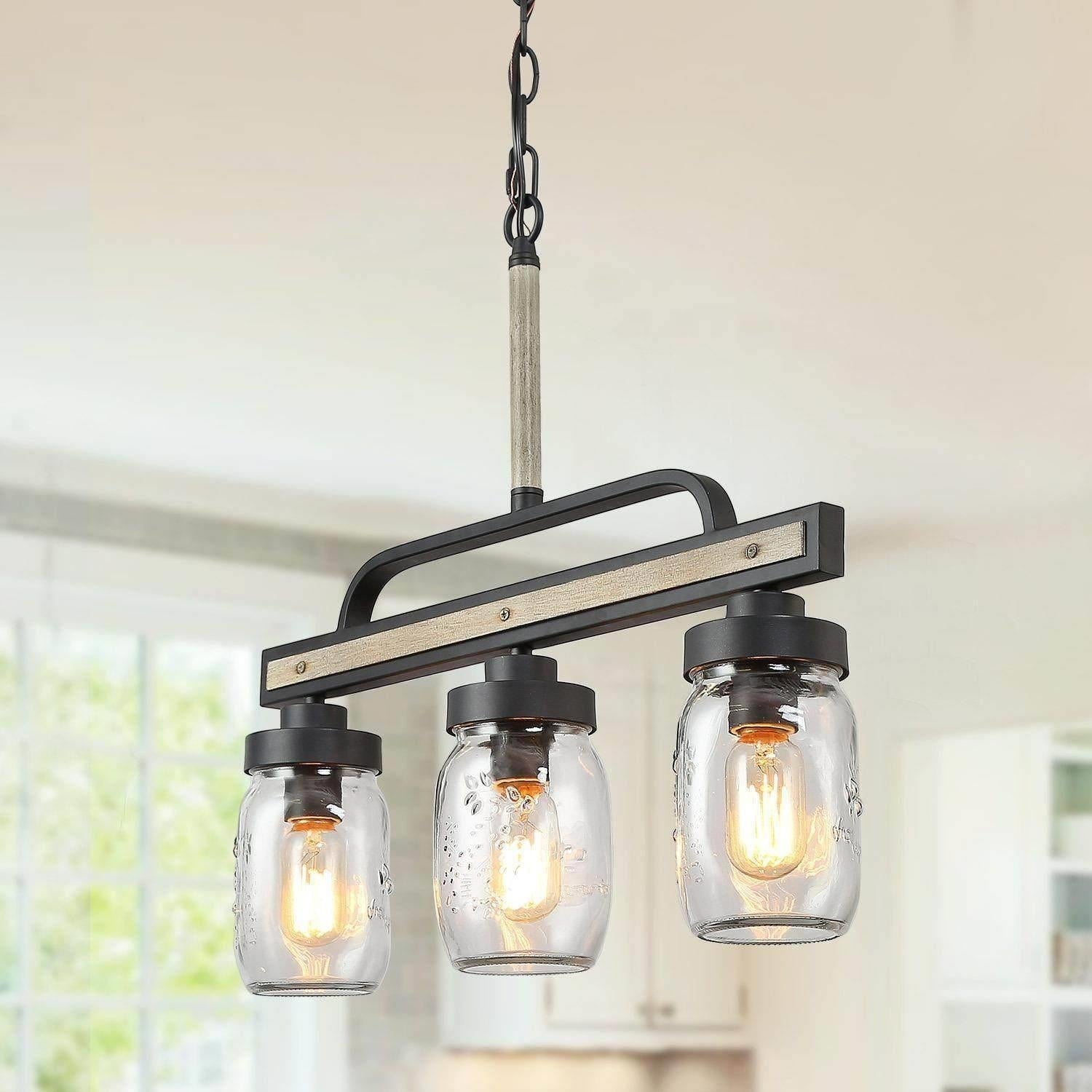 The Gray Barn Heavenly Winds Mason Jar Pendant Light 3 Light Farmhouse Chandelier