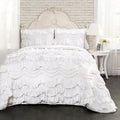 The Gray Barn Hallelujah Acres White Ruffled Trim 3 Piece Quilt Set