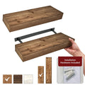 The Gray Barn Haven Walnut Brown Rustic Wood Floating Wall Shelf Small