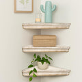 The Gray Barn Haven Whitewashed Wood Floating Corner Shelves Set Of 3