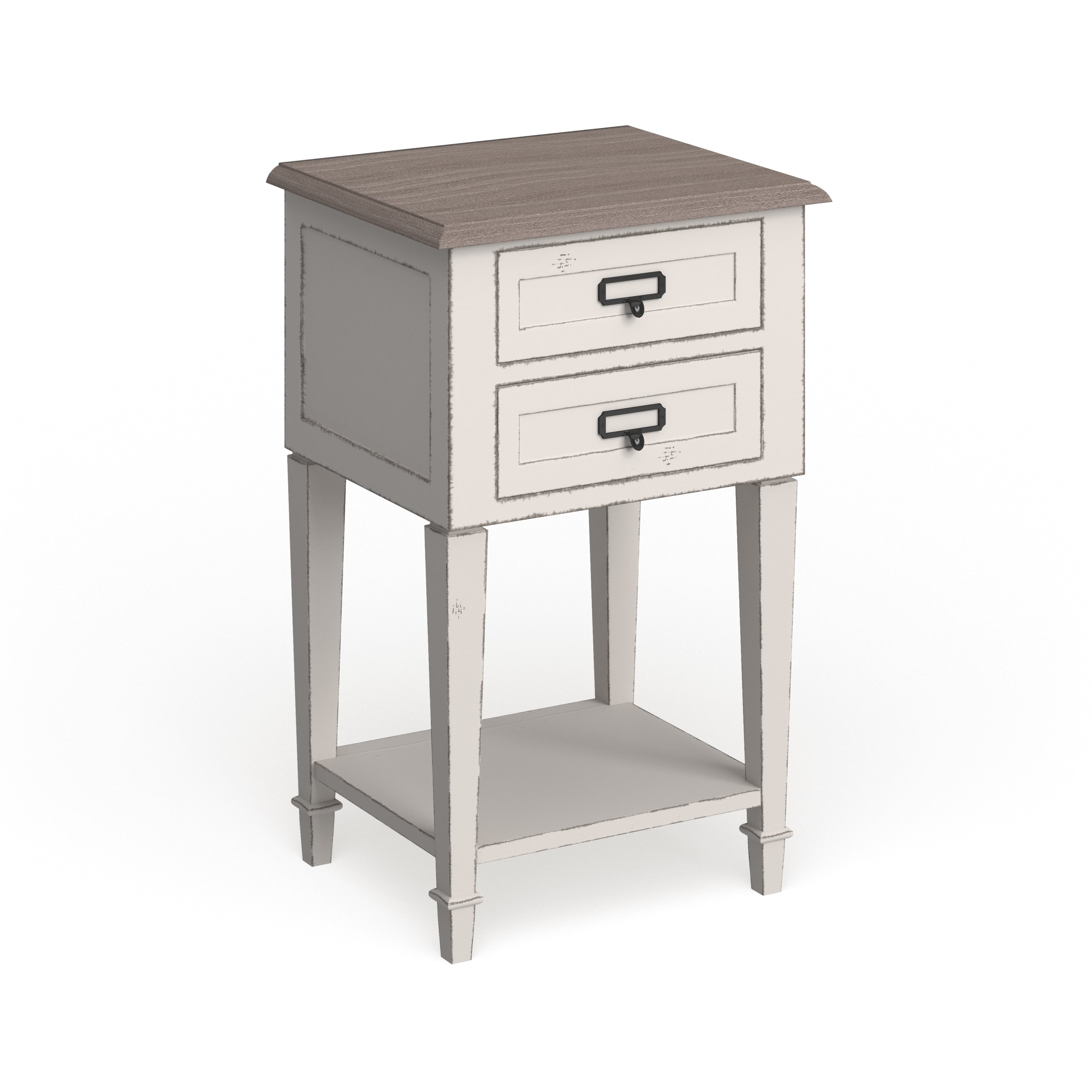 The Gray Barn Heart And Soil Weathered Oak And White Wash Distressed Finish Wood Nightstand