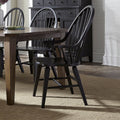 The Gray Barn Vermejotraditional Rustic Black Windsor Arm Chair