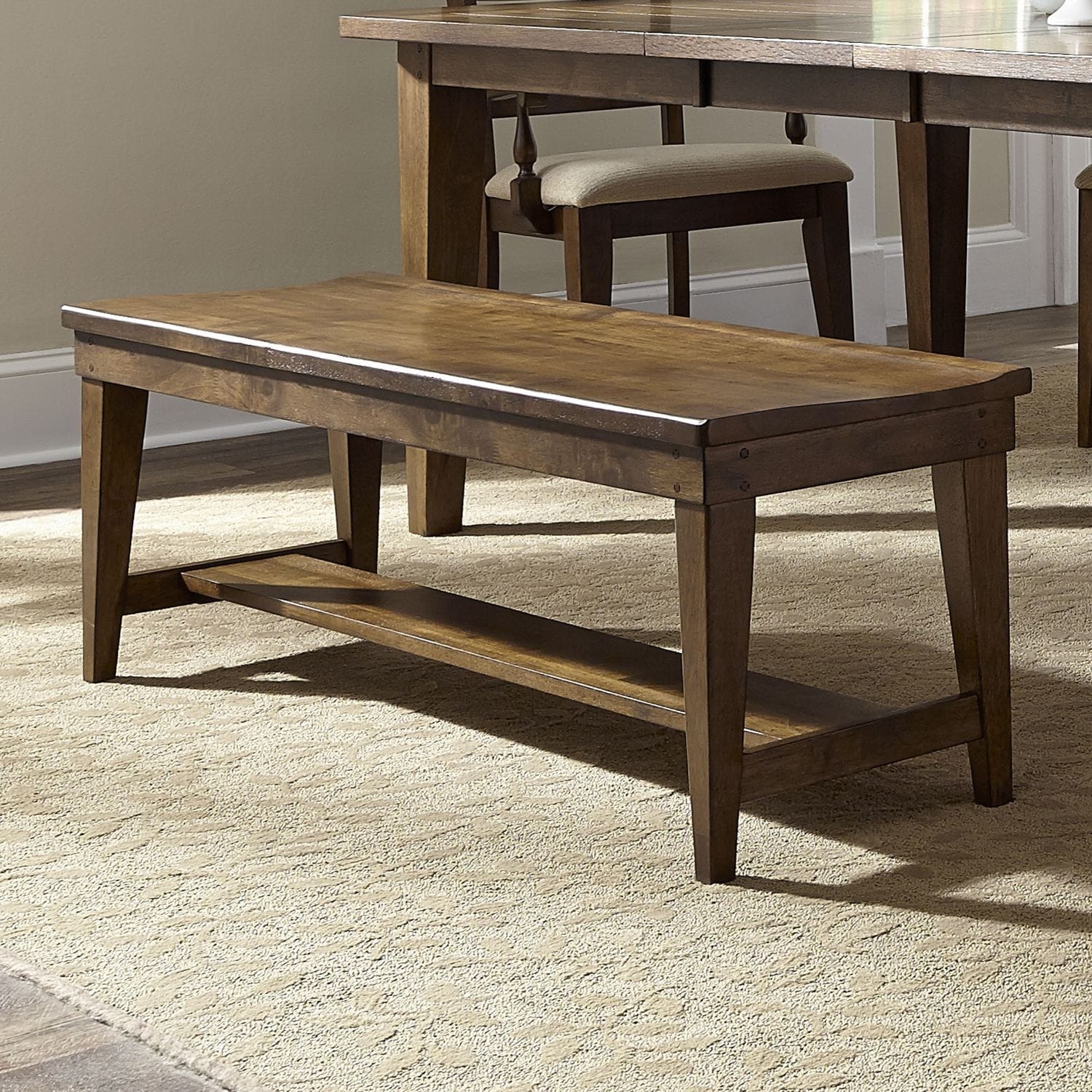 Hearthstone Traditional Rustic Oak Dining Bench
