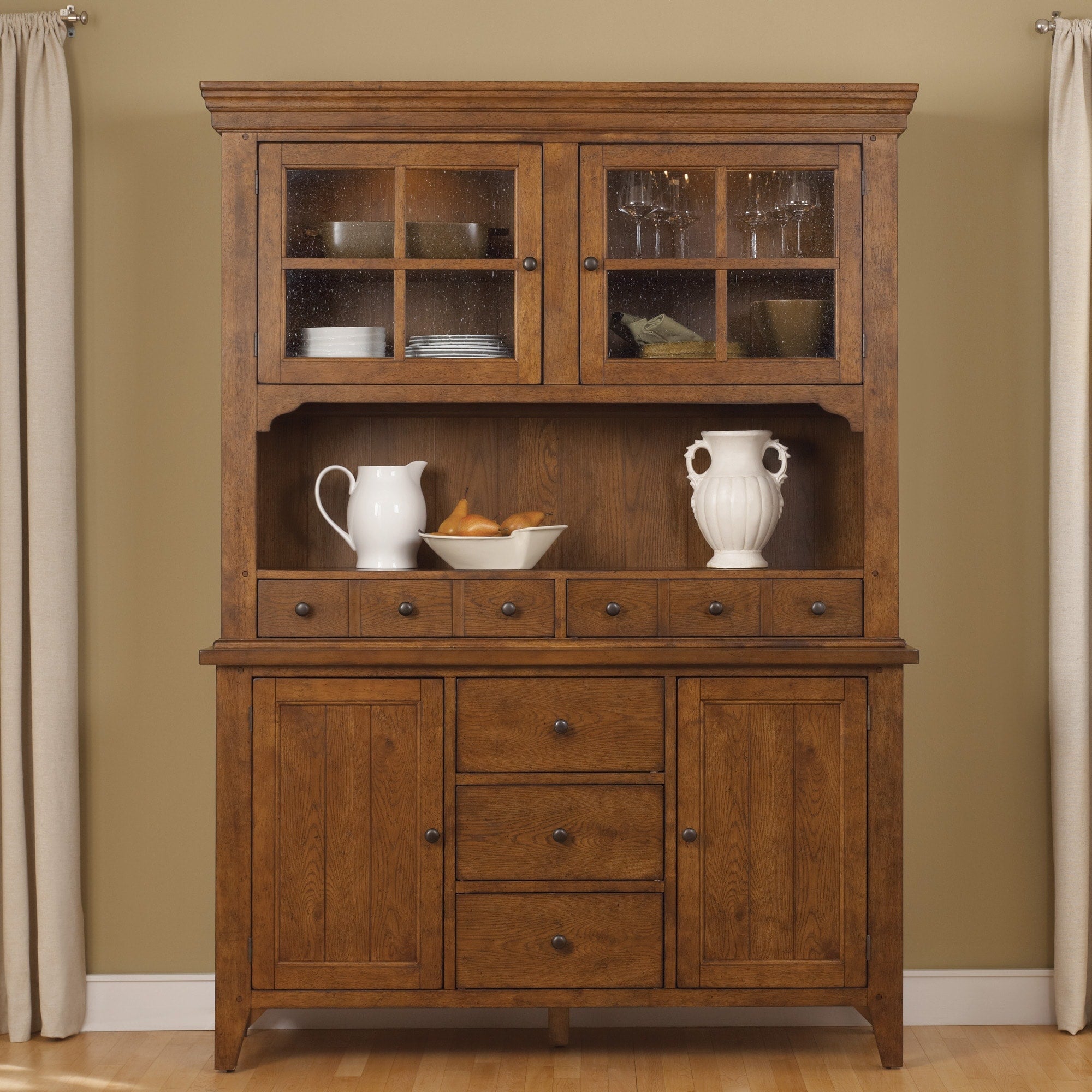 Hearthstone Rustic Oak Hutch And Buffet