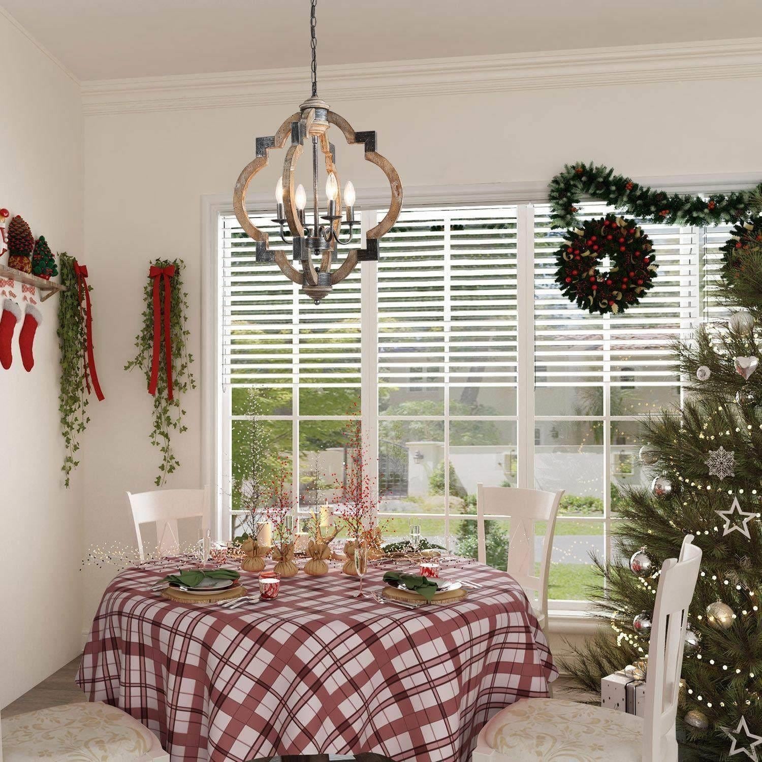 The Gray Barn Hester Gulch Farmhouse Chandelier Light With 4 Lights Penant For Kitchen Island