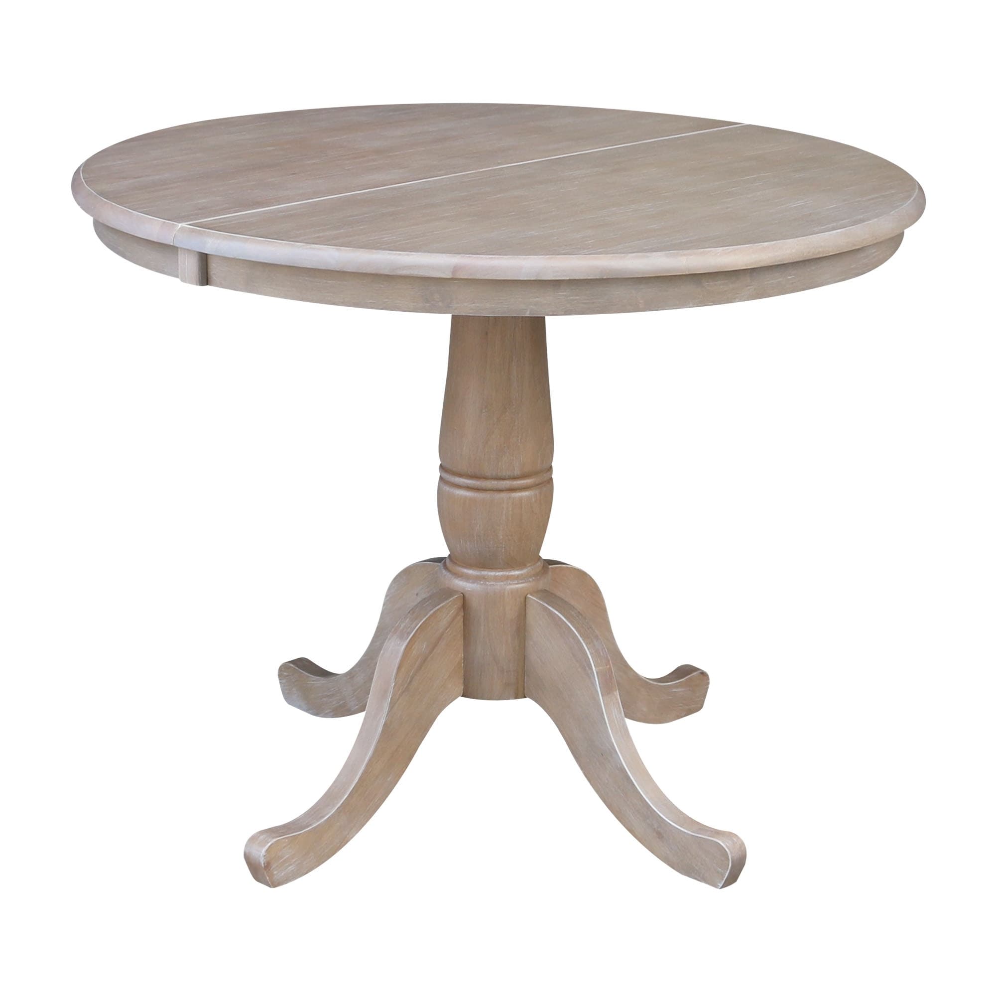 The Gray Barn Jalisco 36 Inch Round Top Pedestal Table With 12 Inch Leaf
