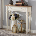 The Gray Barn Keene French Provincial Style Weathered Oak And White Wash Distressed Finish Wood Console Table