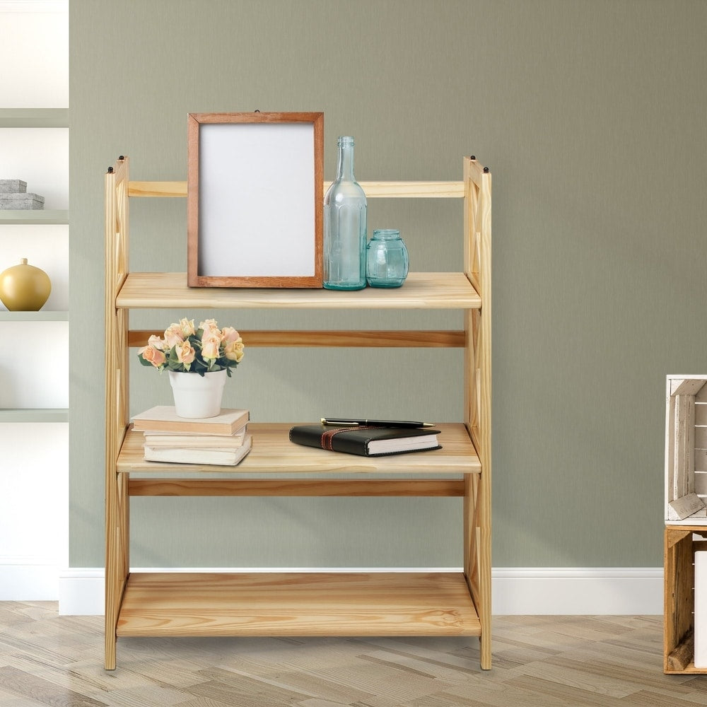 Copper Grove Jaborosa 3 Shelf Folding Stackable Bookcase
