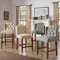 The Gray Barn Larken Tufted Linen Upholstered Stool Set Of 2