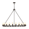 The Gray Barn Liam 24 Light 48 Inch Round Wagon Wheel Chandelier
