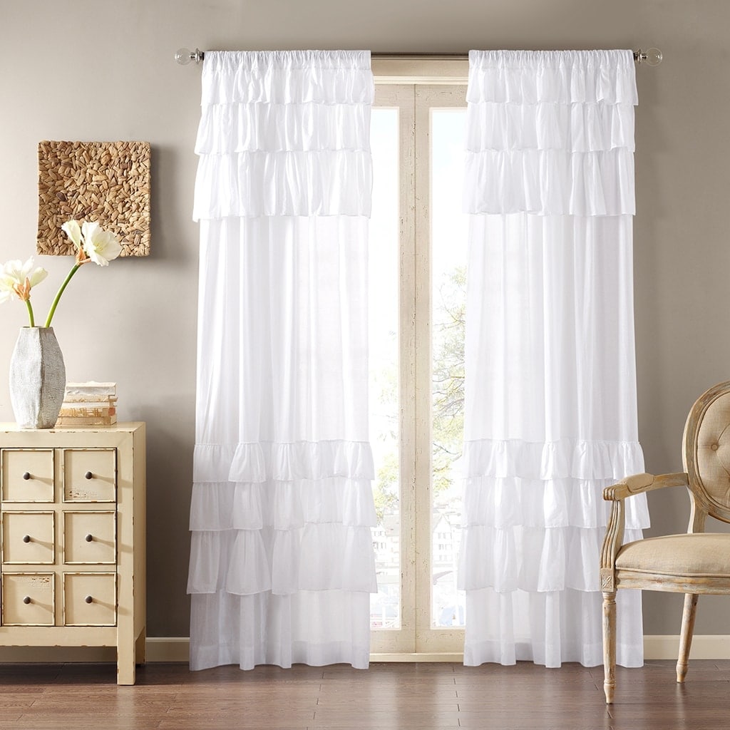 The Gray Barn Margoyles Cotton Oversized Ruffle Curtain Panel