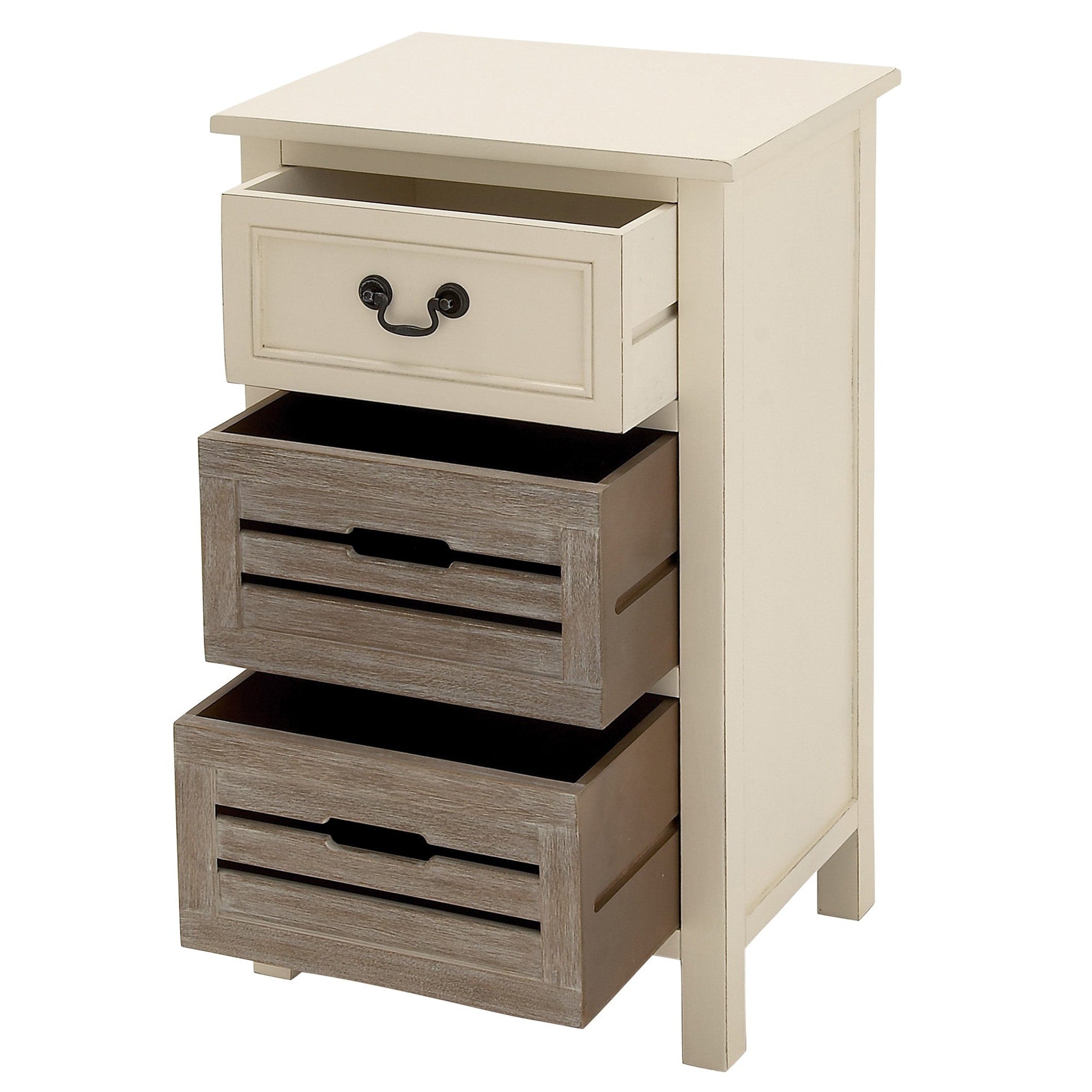 The Gray Barn Miranda 3 Drawer Solid Wood Two Tone Nightstand