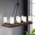 The Gray Barn Idlewild Wood Rustic Chandeliers With Metal Kitchen Island Pendant With 8 Lights