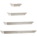 The Gray Barn Norwich Whitewashed Floating Shelves With Crown Molding Set Of 4
