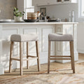 The Gray Barn Overlook Upholstered Backless Saddle Seat Bar Stool Set Of 2