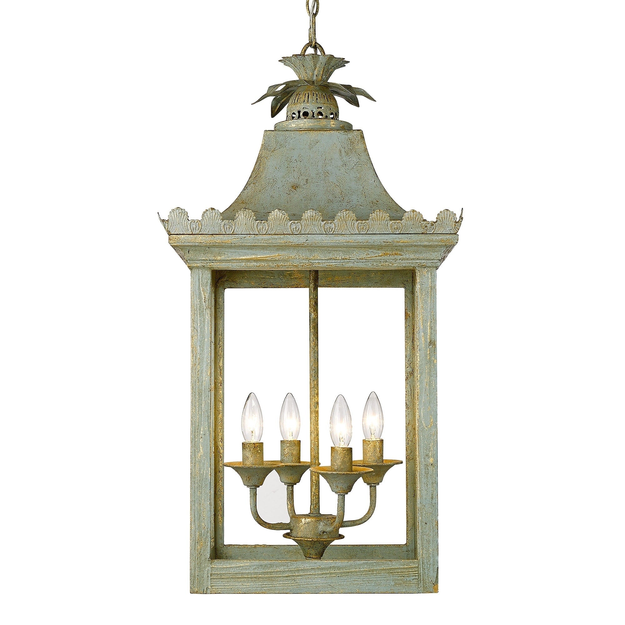 The Gray Barn Pemberley Vintage Sage 4 Light Pendant