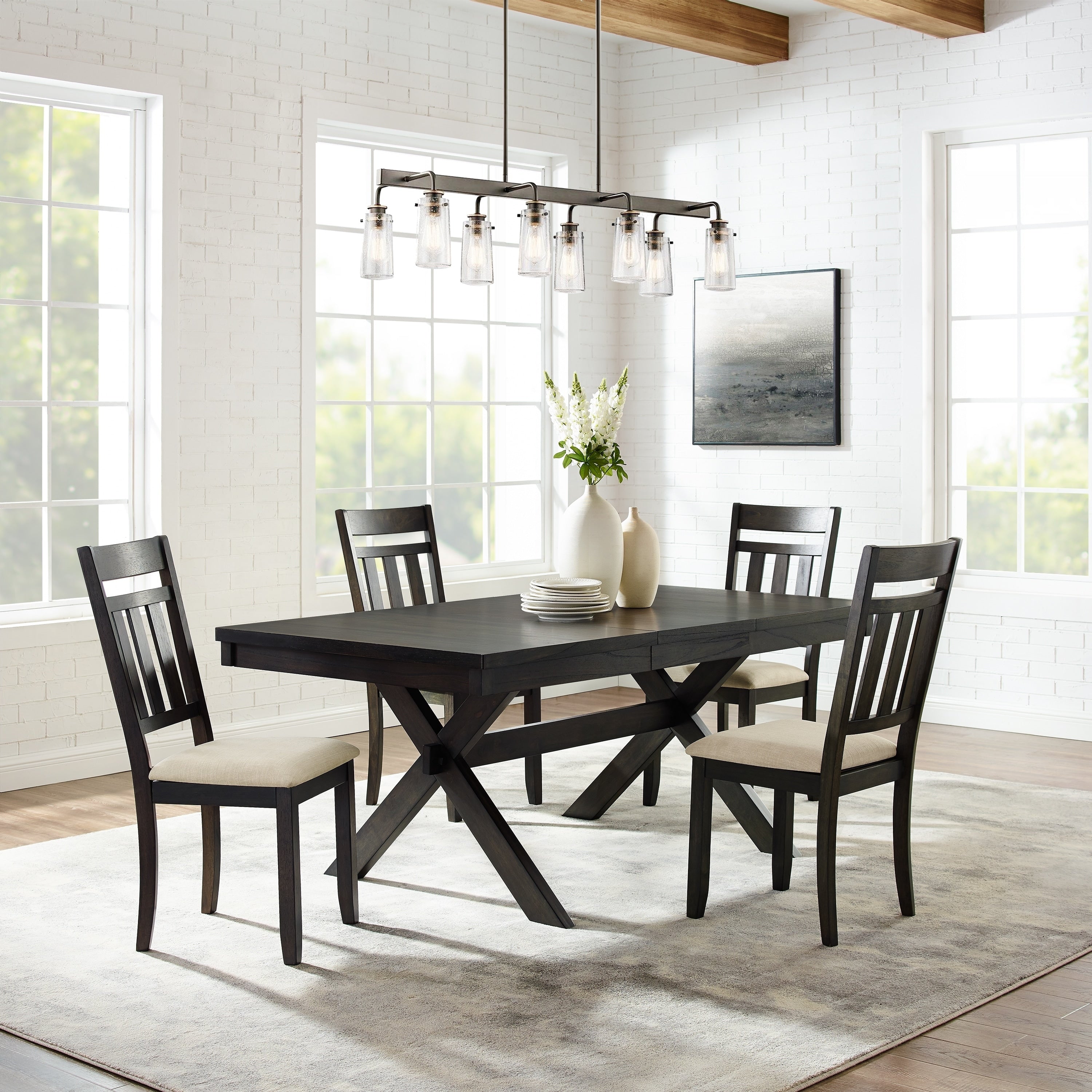 The Gray Barn Rain Hut Slate Table 5 Piece Dining Set