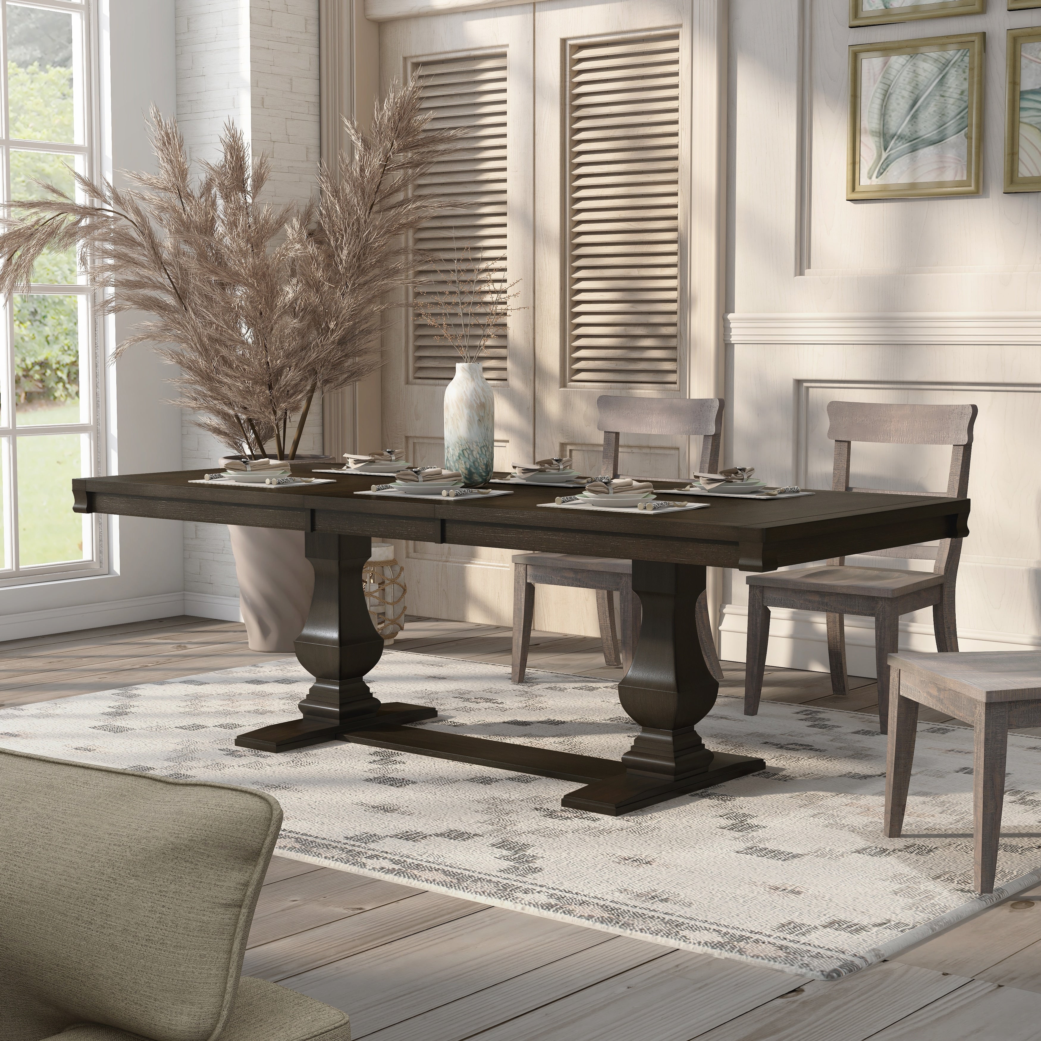 The Gray Barn Ruddy Road Transitional Espresso Dining Table