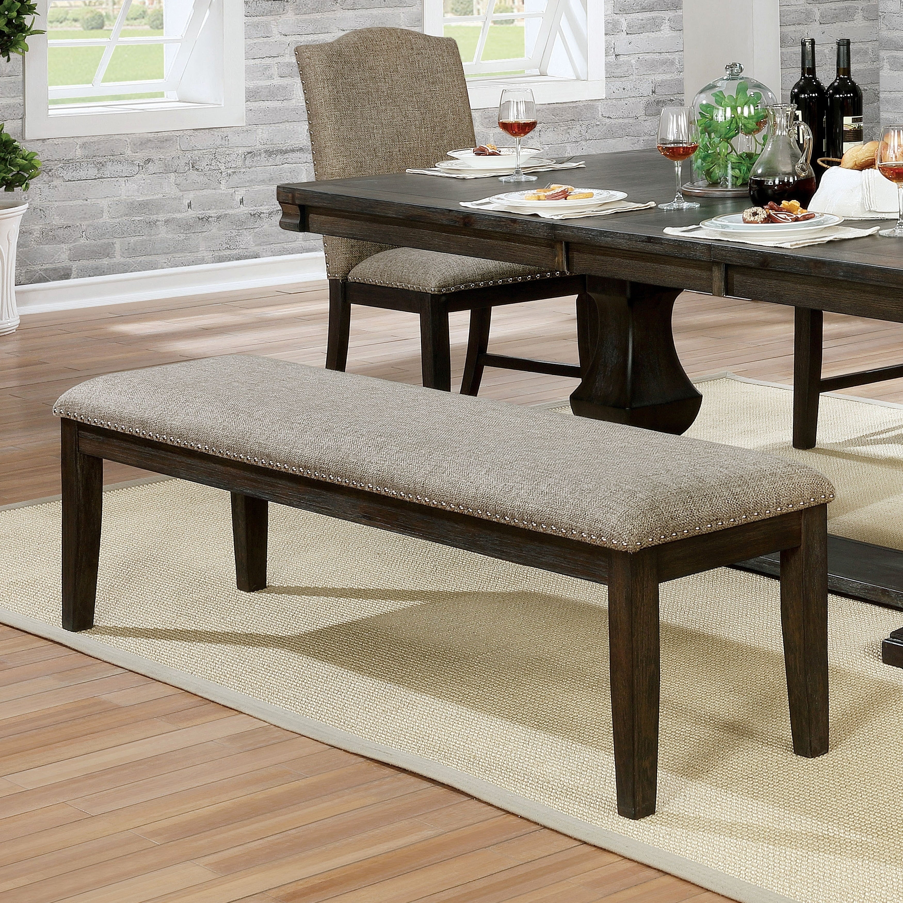 The Gray Barn Ruddy Road Transitional Espresso Dining Bench