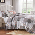 Barefoot Bungalow Giulia Reversible Oversized Cotton Quilt Set Grey