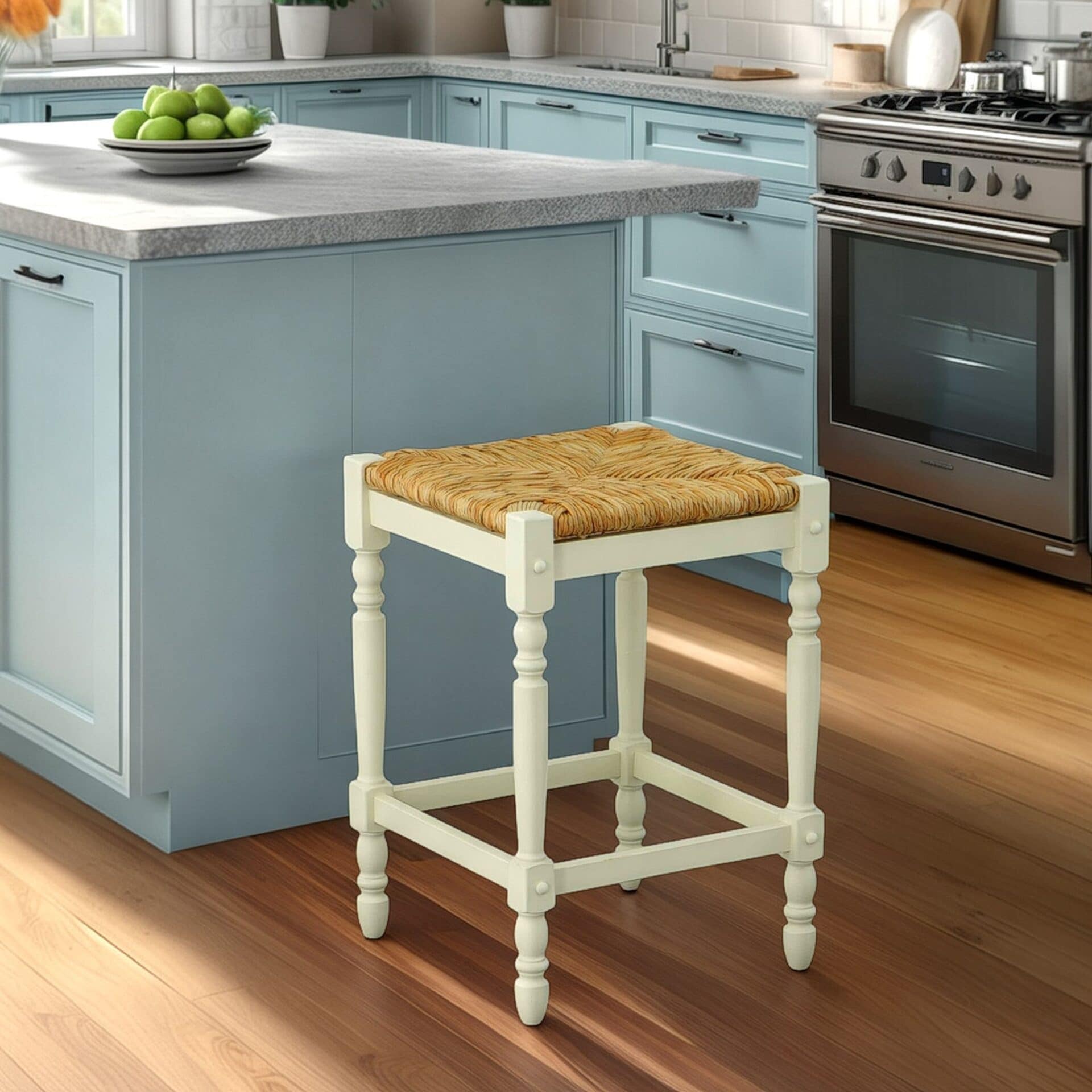 The Gray Barn Stony Creek 24 Inch Antique White Morgan Counter Stool
