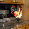 The Gray Barn Tara Multicolor Resin 15.5 Inch Rooster Stained Glass Accent Lamp