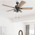 The Gray Barn Wildroot Farmhouse 52 Inch Aged Bronze Led Ceiling Fan With Light In 3 Speed Remote