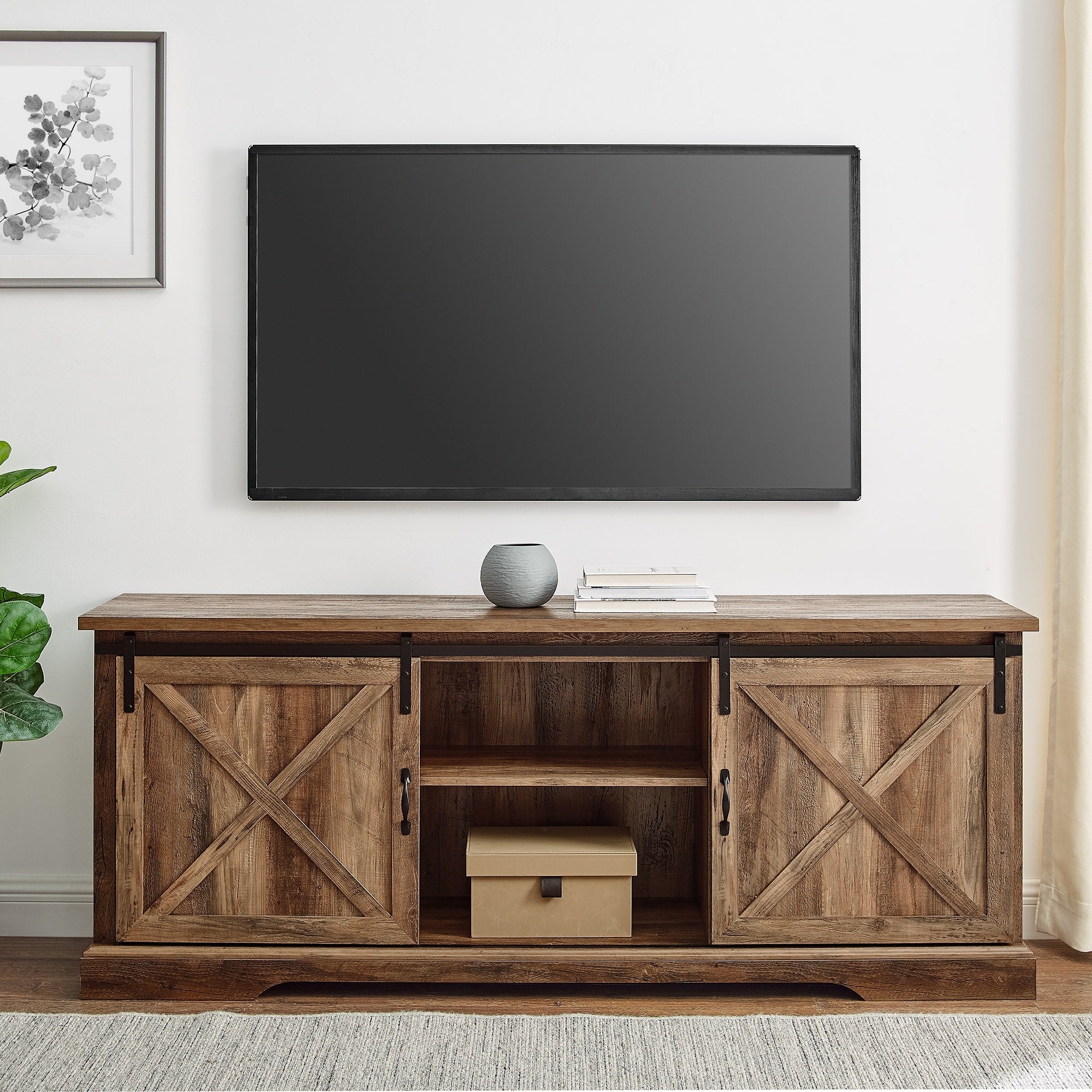 The Gray Barn Wind Gap 70 Inch Sliding Barn Door Tv Console