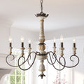 The Gray Barn Windy Bracken Shabby Chic French Country Retro White Chandelier