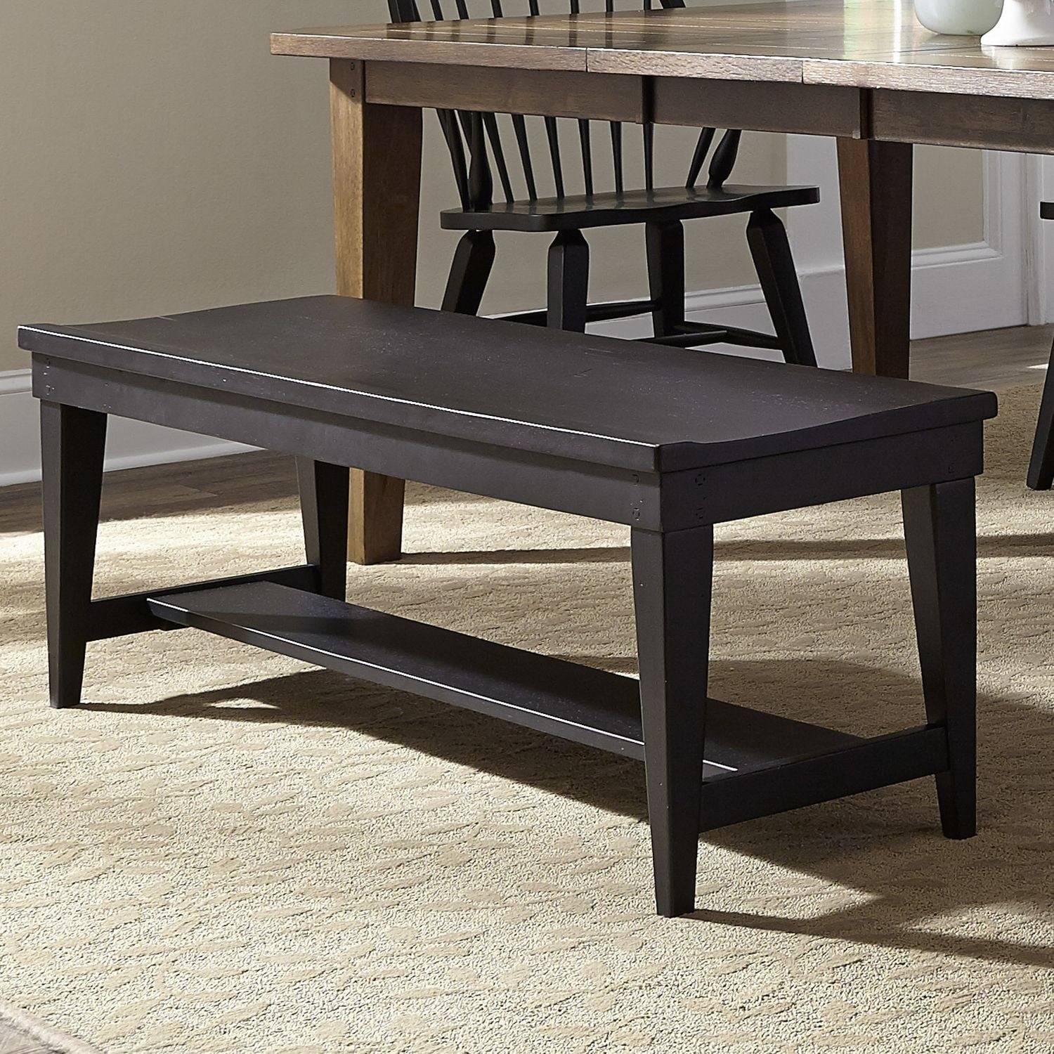 The Gray Barn Vermejo Traditional Rustic Black Bench