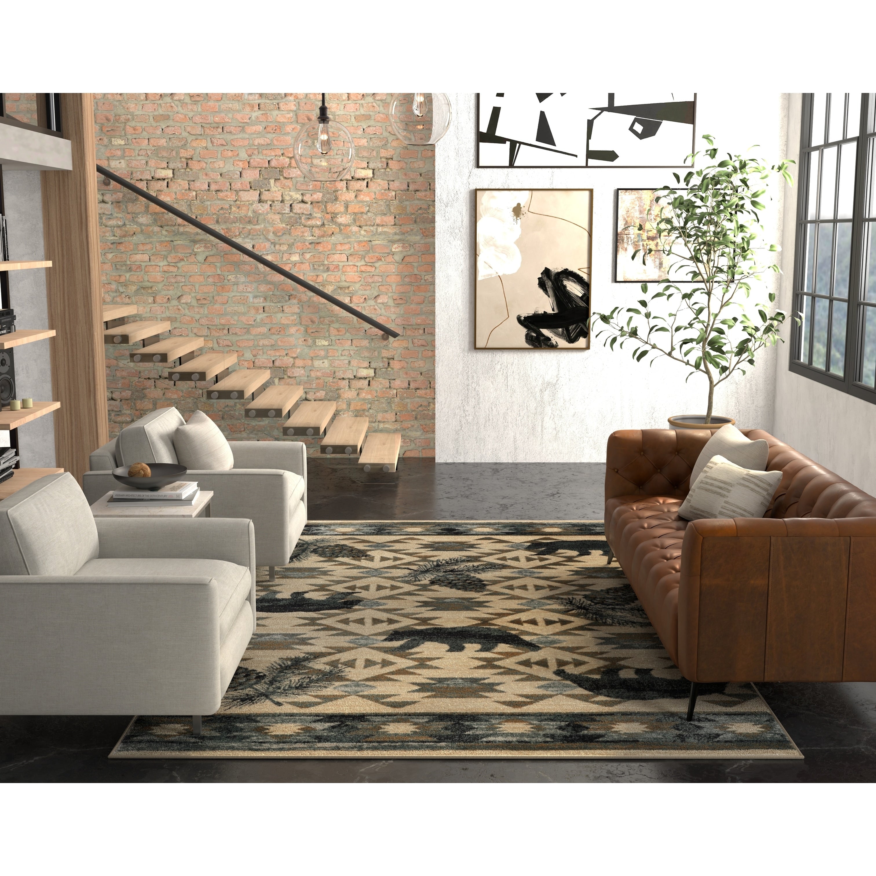 Chester Ivory Blue Montana Runner Rug