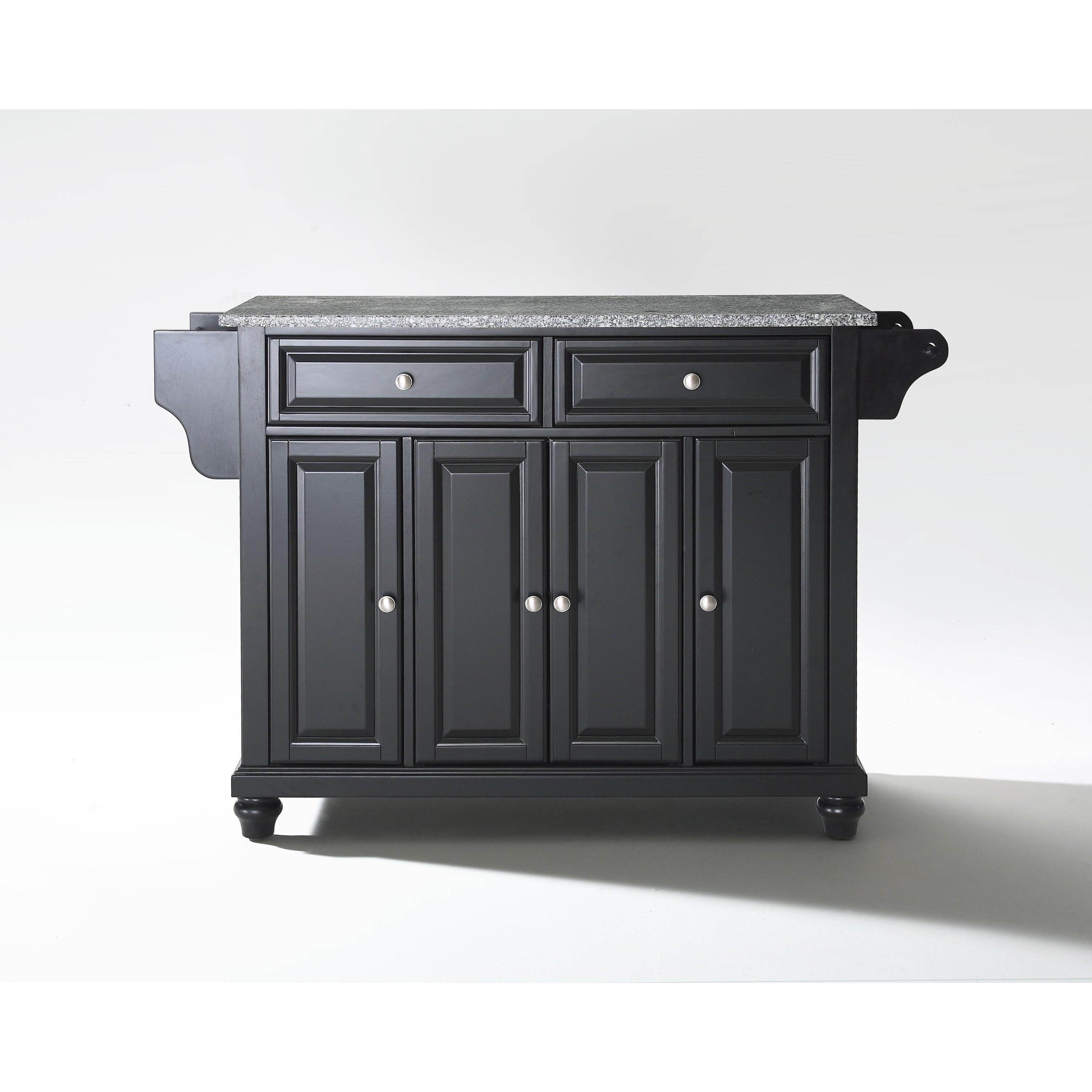 Copper Grove Bell Lake Solid Granite Top Kitchen Island With Black Finish