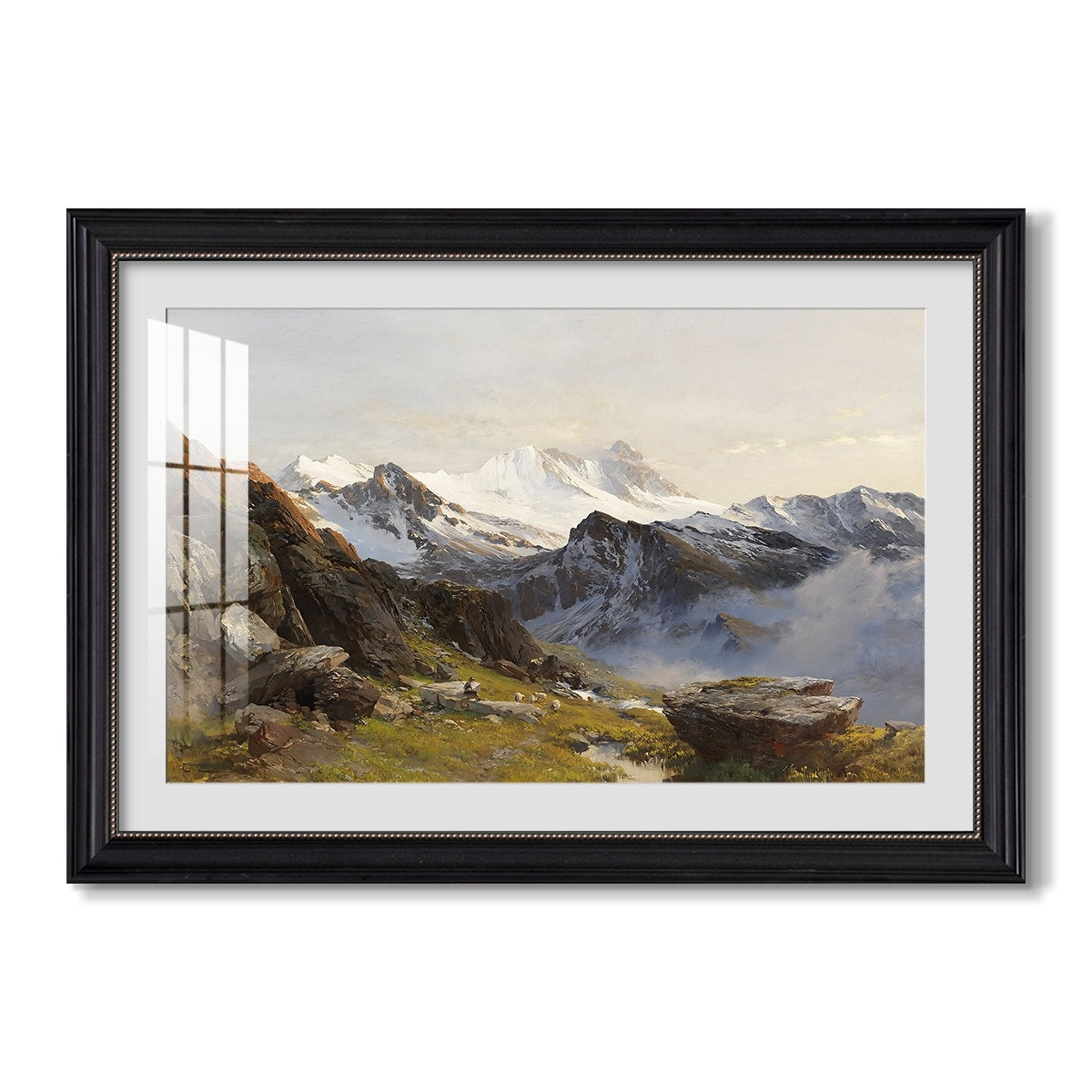 The Groglockner From The 1890 Edward Theodore Compton Custom Framed Print